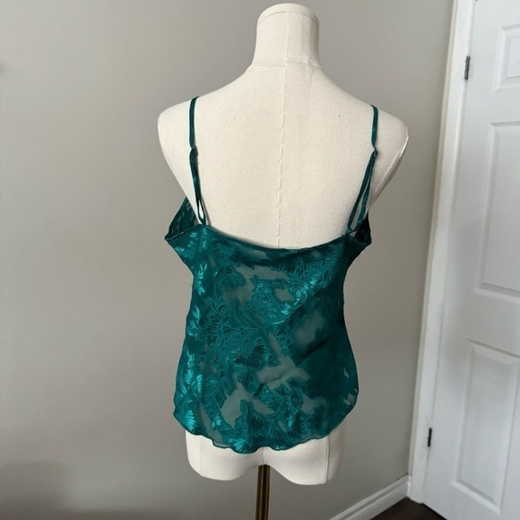 Emerald green vintage  Y2K lace cami lingerie top M - Picture 5 of 7
